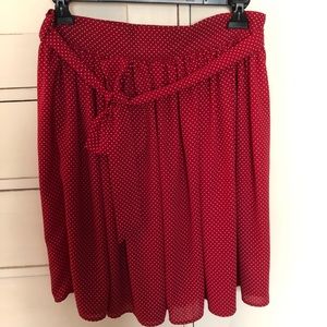 Francesca’s red polka dotted swing skirt
